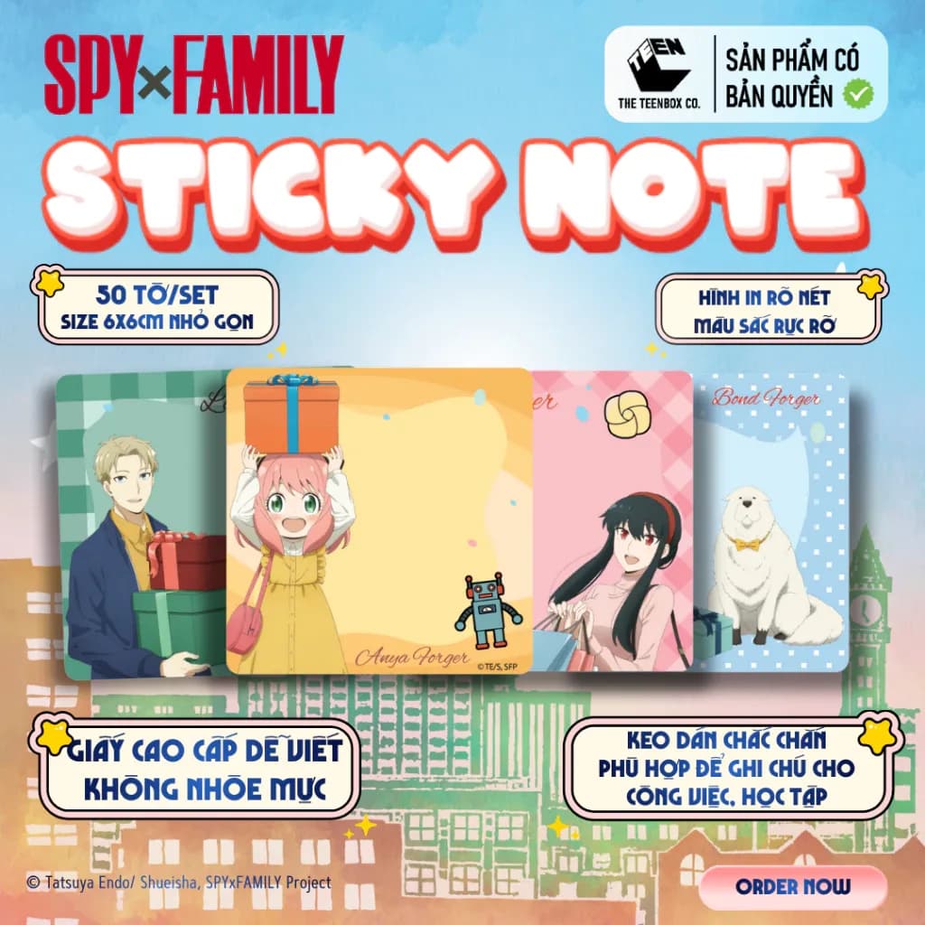 Giấy Ghi Chú SPY x FAMILY - Gia Đình Forger (50 Tờ), Sản phẩm chính hãng, Sản xuất bởi Teenbox