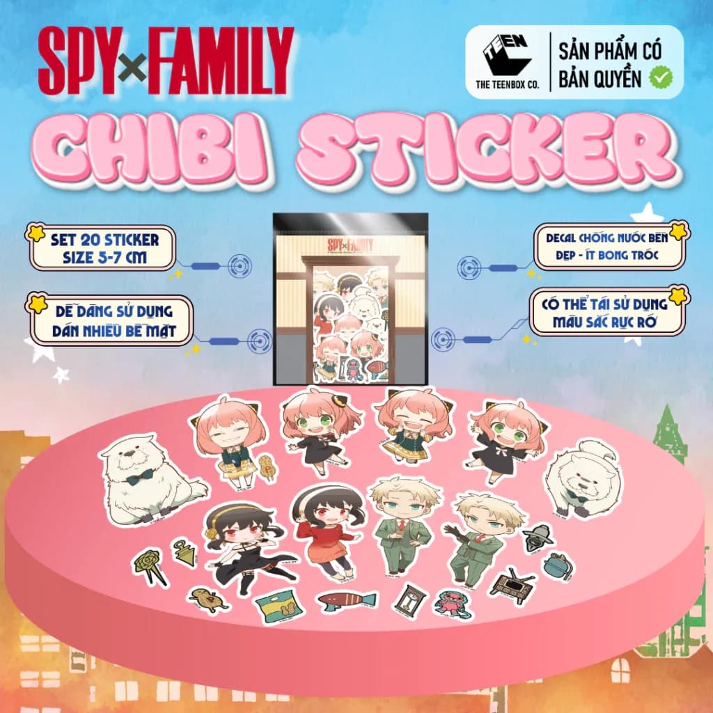 Sticker SPY x FAMILY Chibi – Set 20 Sticker Decal - Alternate
